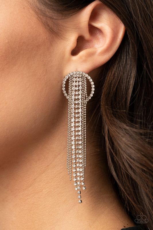 Dazzle by Default - white - Paparazzi earrings