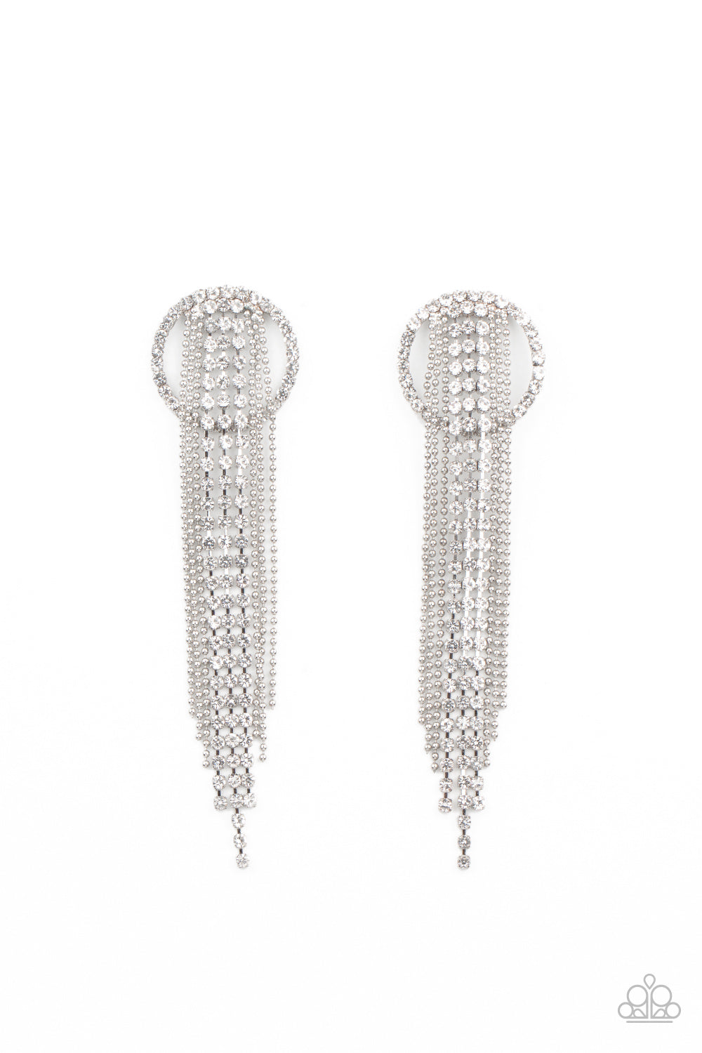 Dazzle by Default - white - Paparazzi earrings