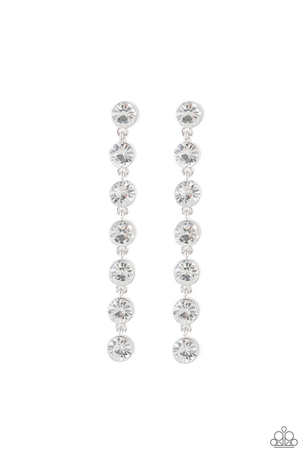 Dazzling Debonair - white - Paparazzi earrings