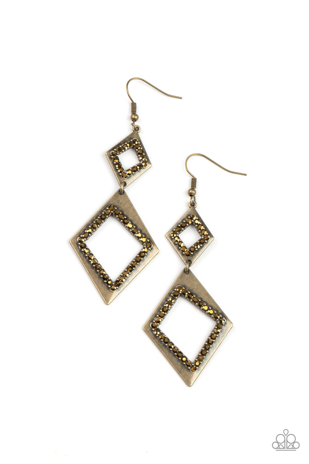 Deco Decoupage - brass - Paparazzi earrings