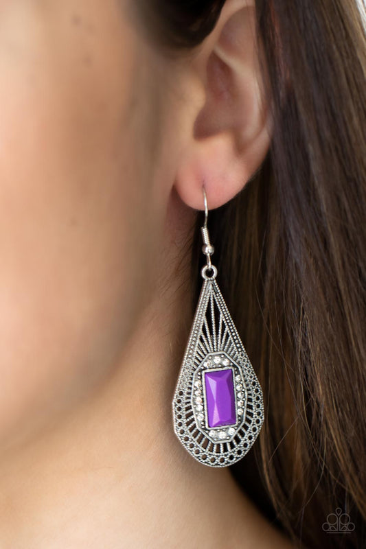 Deco Dreaming - purple - Paparazzi earrings