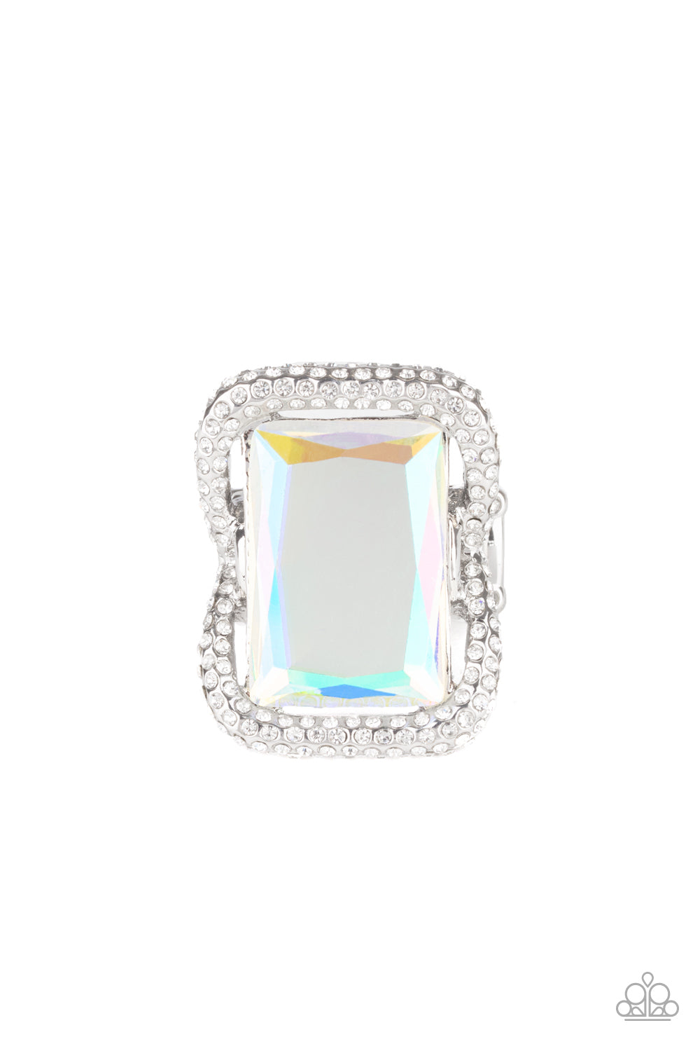 Deluxe Decadence - white - Paparazzi ring