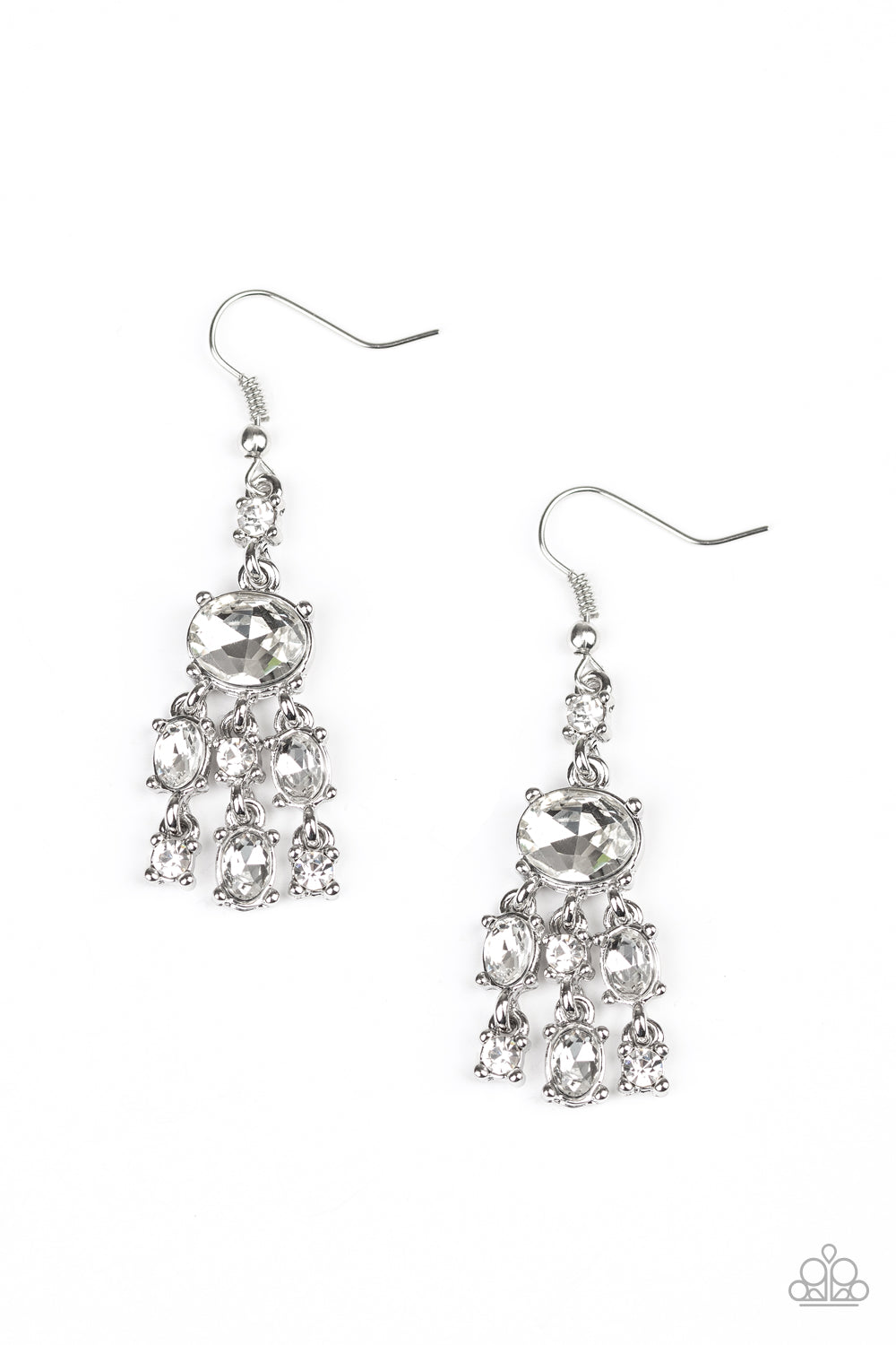 Demurely Divine - white - Paparazzi earrings
