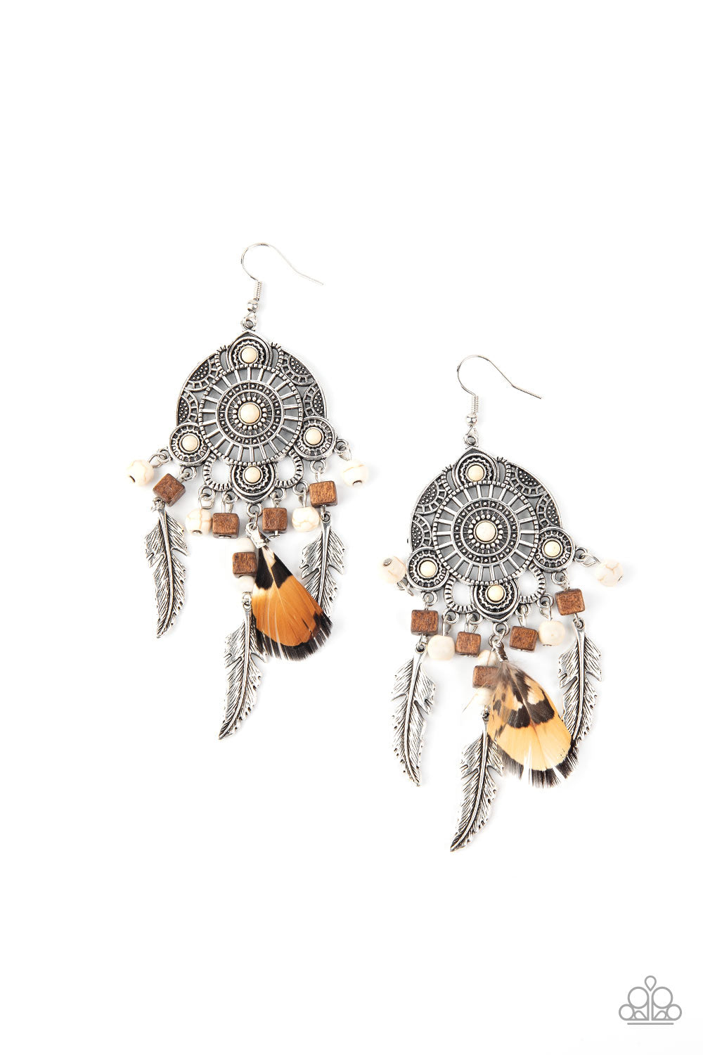 Desert Plains - white - Paparazzi earrings