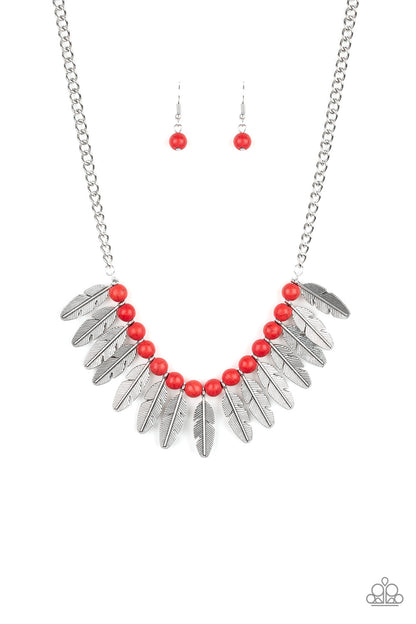 Desert Plumes - red - Paparazzi necklace