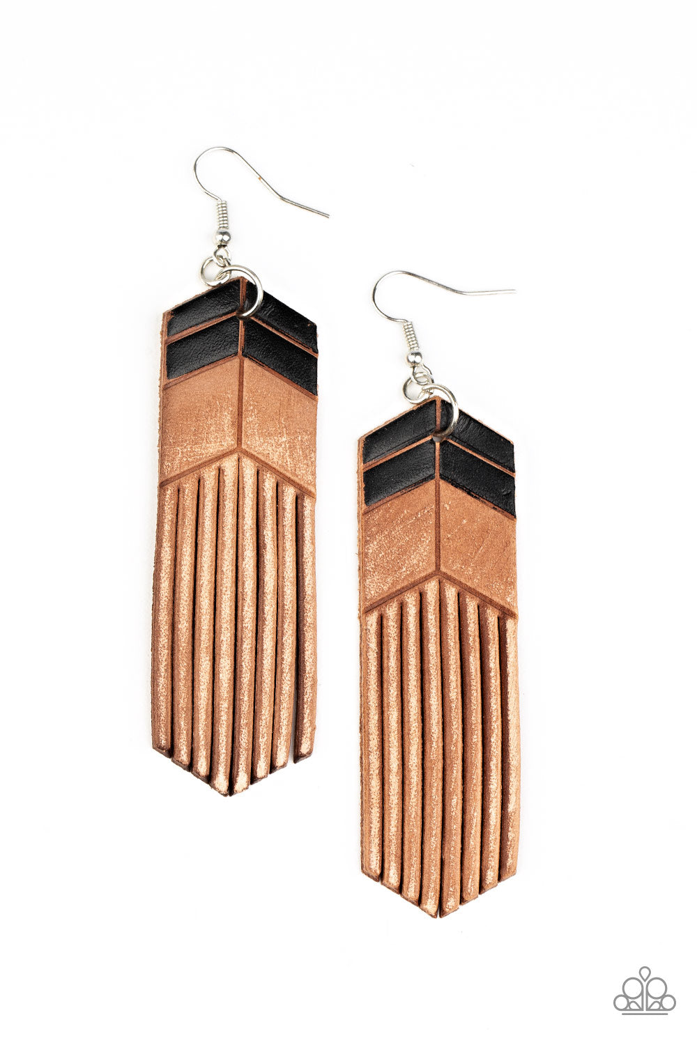 Desert Trails - black - Paparazzi earrings