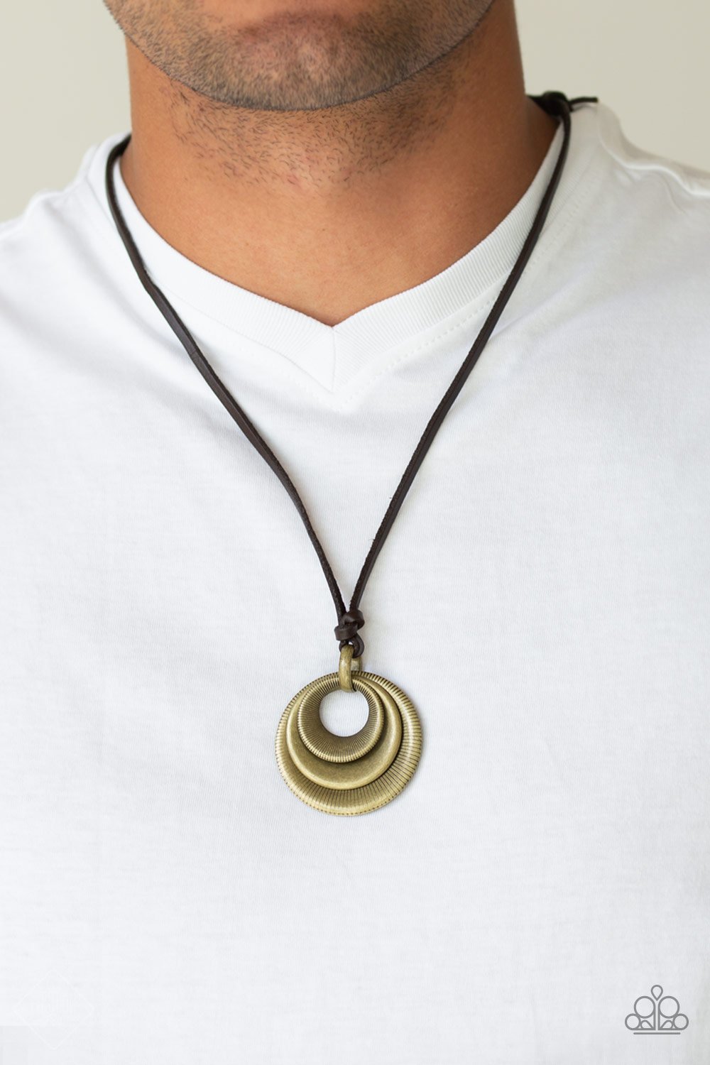 Desert Spiral-brass-Paparazzi mens necklace