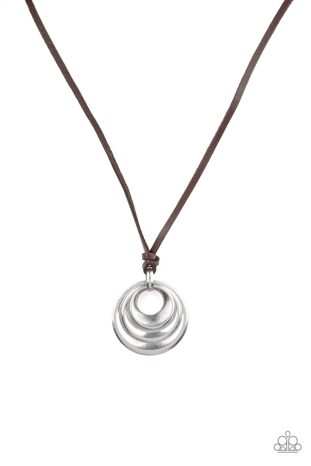 Desert Spiral-silver-Paparazzi mens necklace