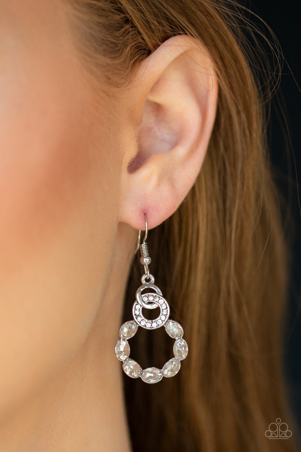 Diamond Deluxe - white - Paparazzi earrings