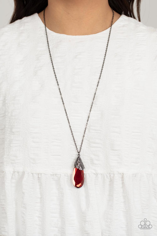 Dibs on the Dazzle - red - Paparazzi necklace