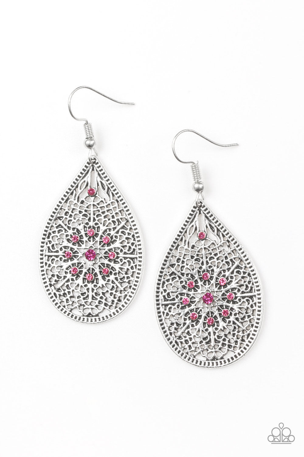 Dinner Party Posh - pink - Paparazzi earrings