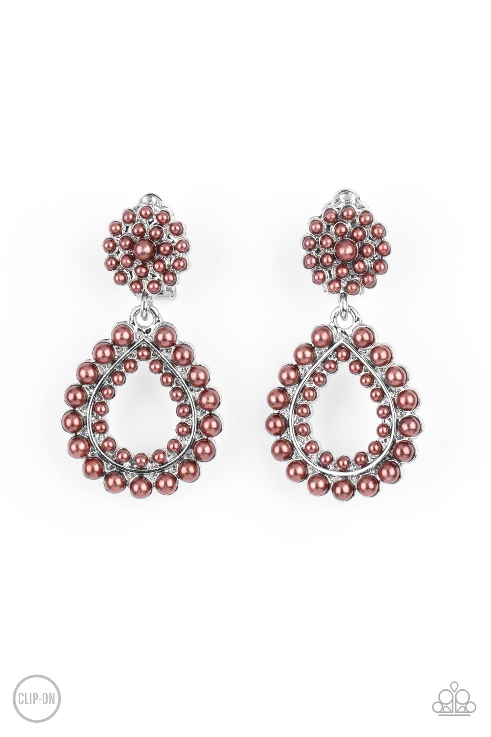 Discerning Droplets - brown - Paparazzi CLIP ON earrings