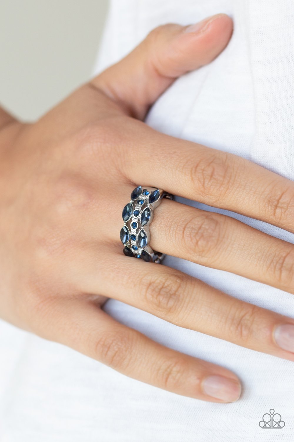 Distractingly Demure-blue-Paparazzi ring