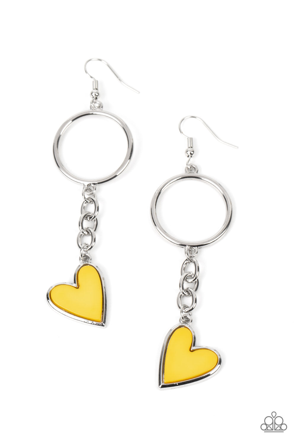 Don’t Miss a HEARTBEAT - yellow - Paparazzi earrings