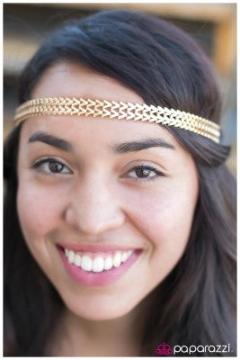 Dont Worry, V Happy - Gold - Paparazzi headband