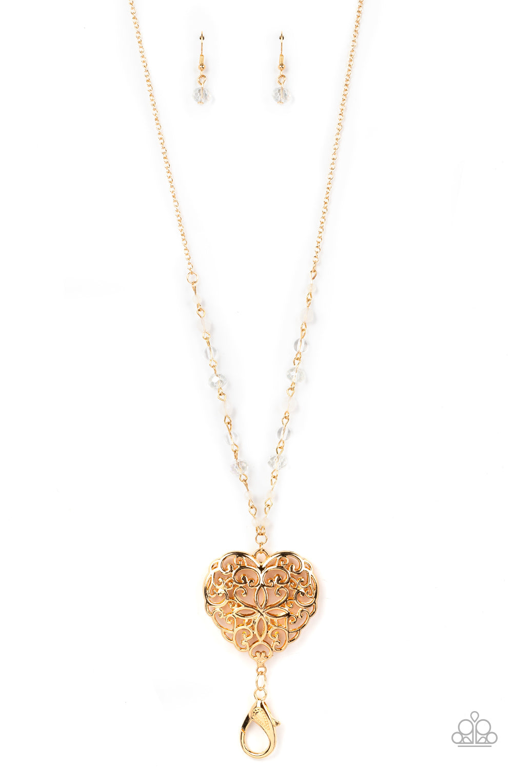 Doting Devotion - gold - Paparazzi LANYARD necklace