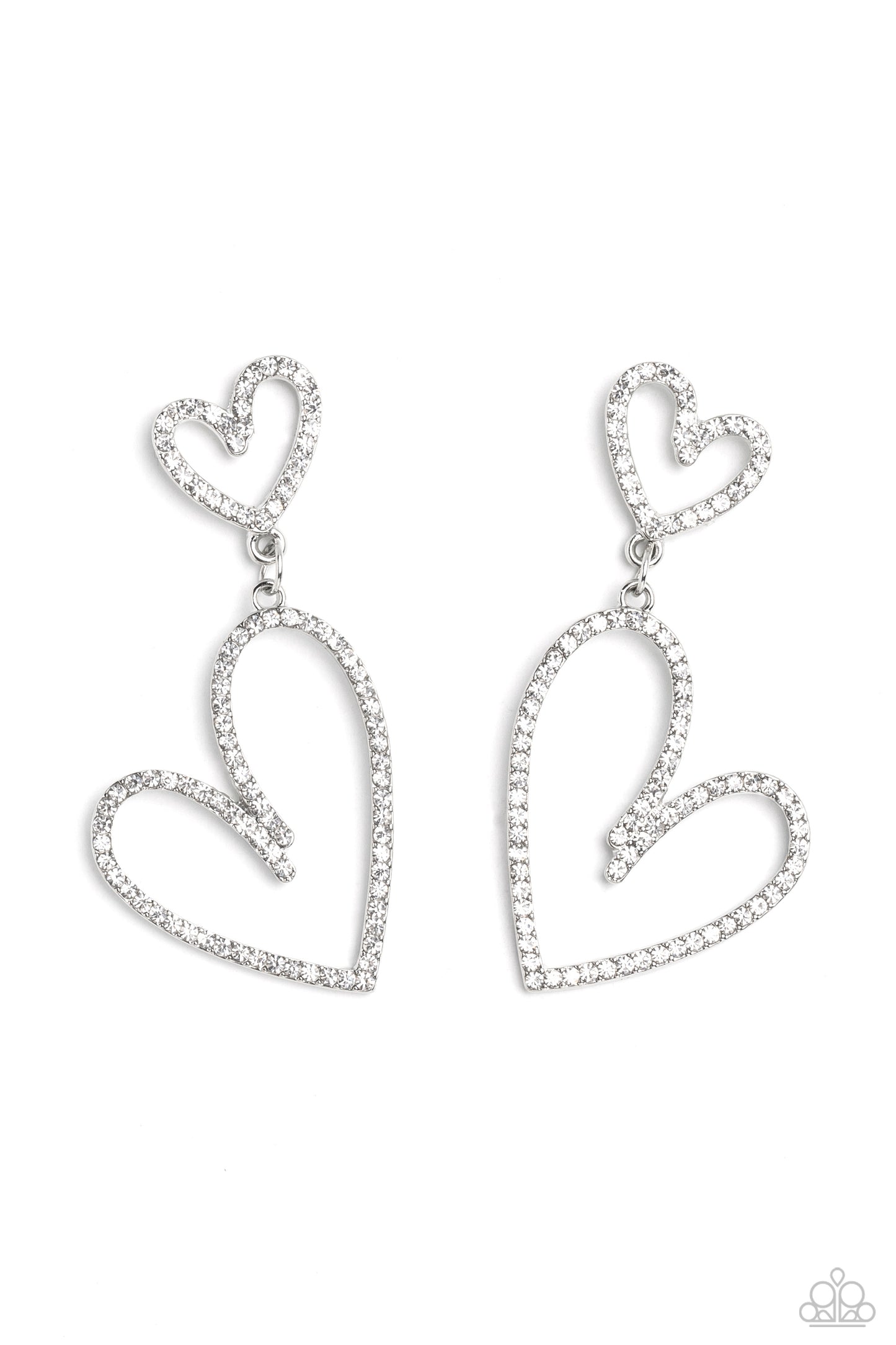 Doting Duo - white - Paparazzi earrings