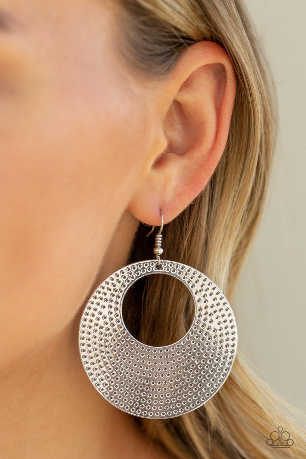Dotted Delicacy-silver-Paparazzi earrings