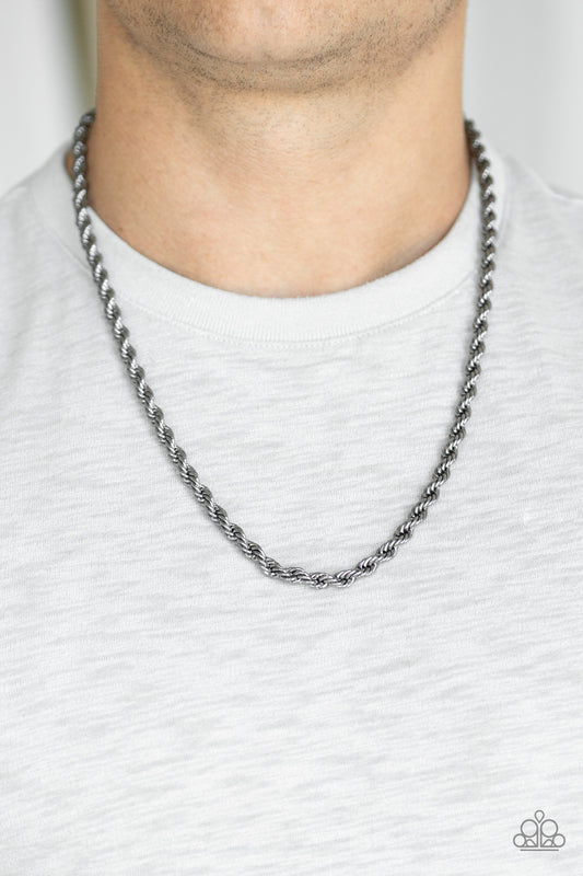 Double Dribble - black - Paparazzi mens necklace