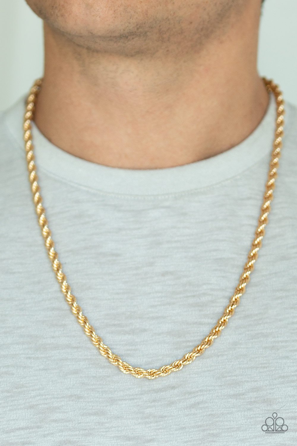 Double Dribble-gold-Paparazzi Men's necklace