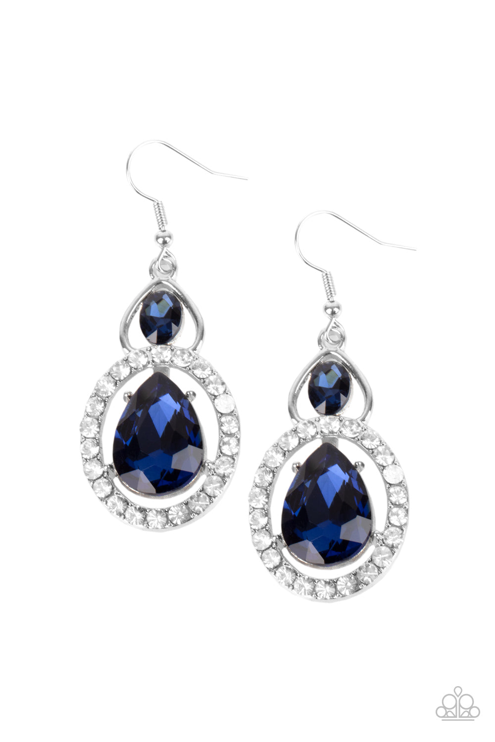 Double the Drama - blue - Paparazzi earrings