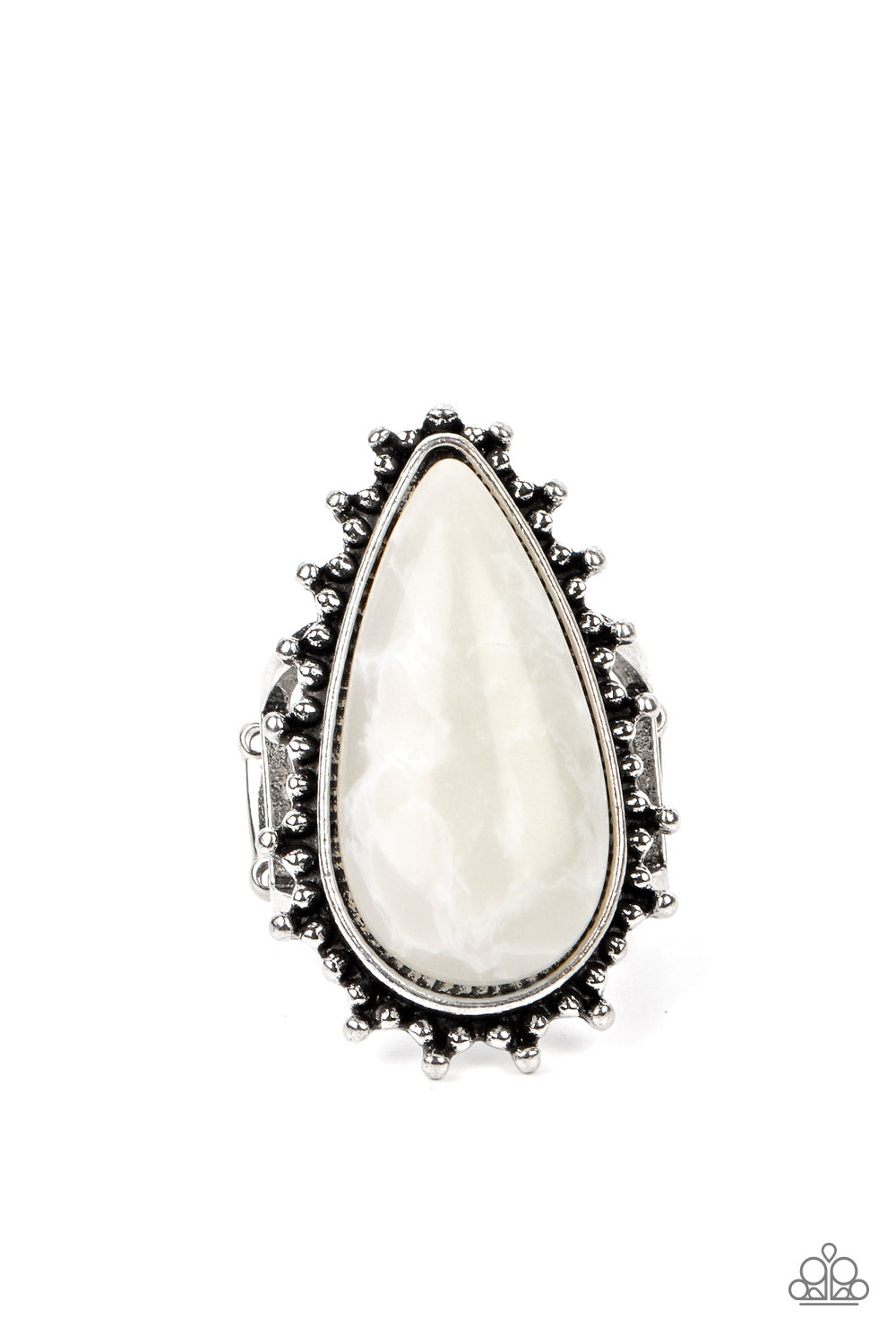 Down-to-Earth Essence - white - Paparazzi ring