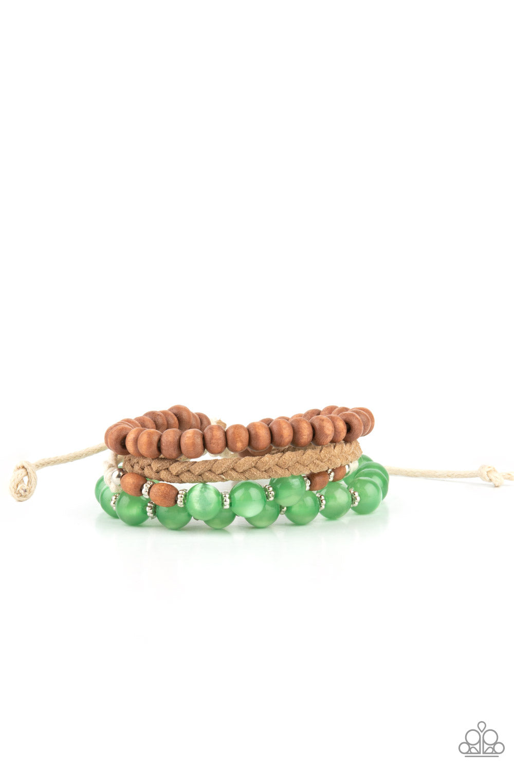 Down HOMESPUN - green - Paparazzi bracelet