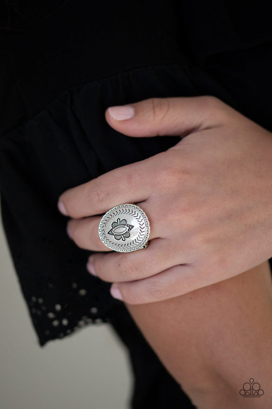 Down and Outback-silver-Paparazzi ring