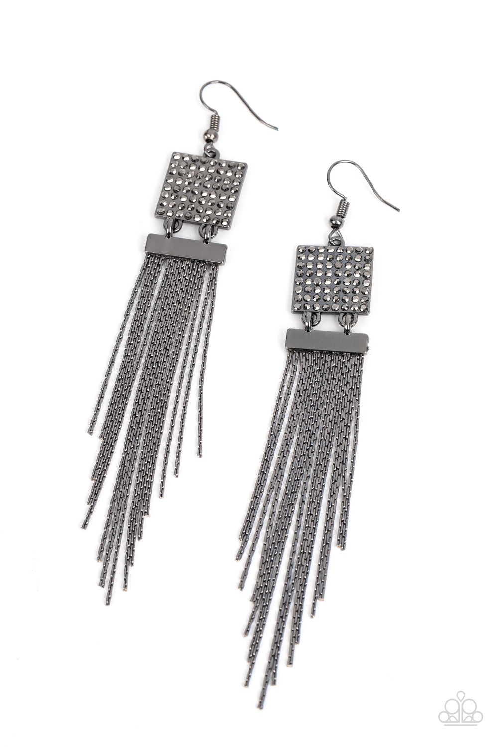 Dramatically Deco - black - Paparazzi earrings