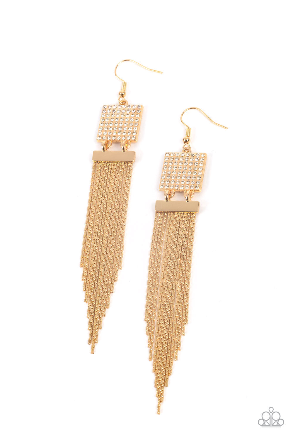 Dramatically Deco - gold - Paparazzi earrings