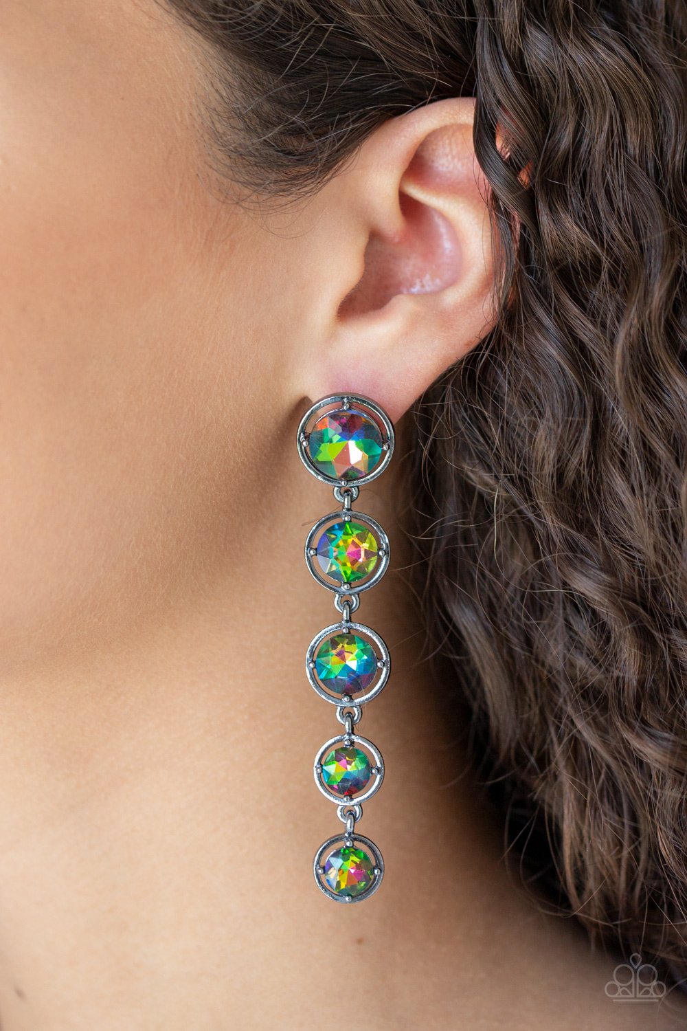 Drippin in Starlight-multi-Paparazzi earrings