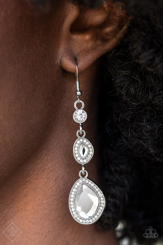 Dripping Self-Confidence - white - Paparazzi earrings