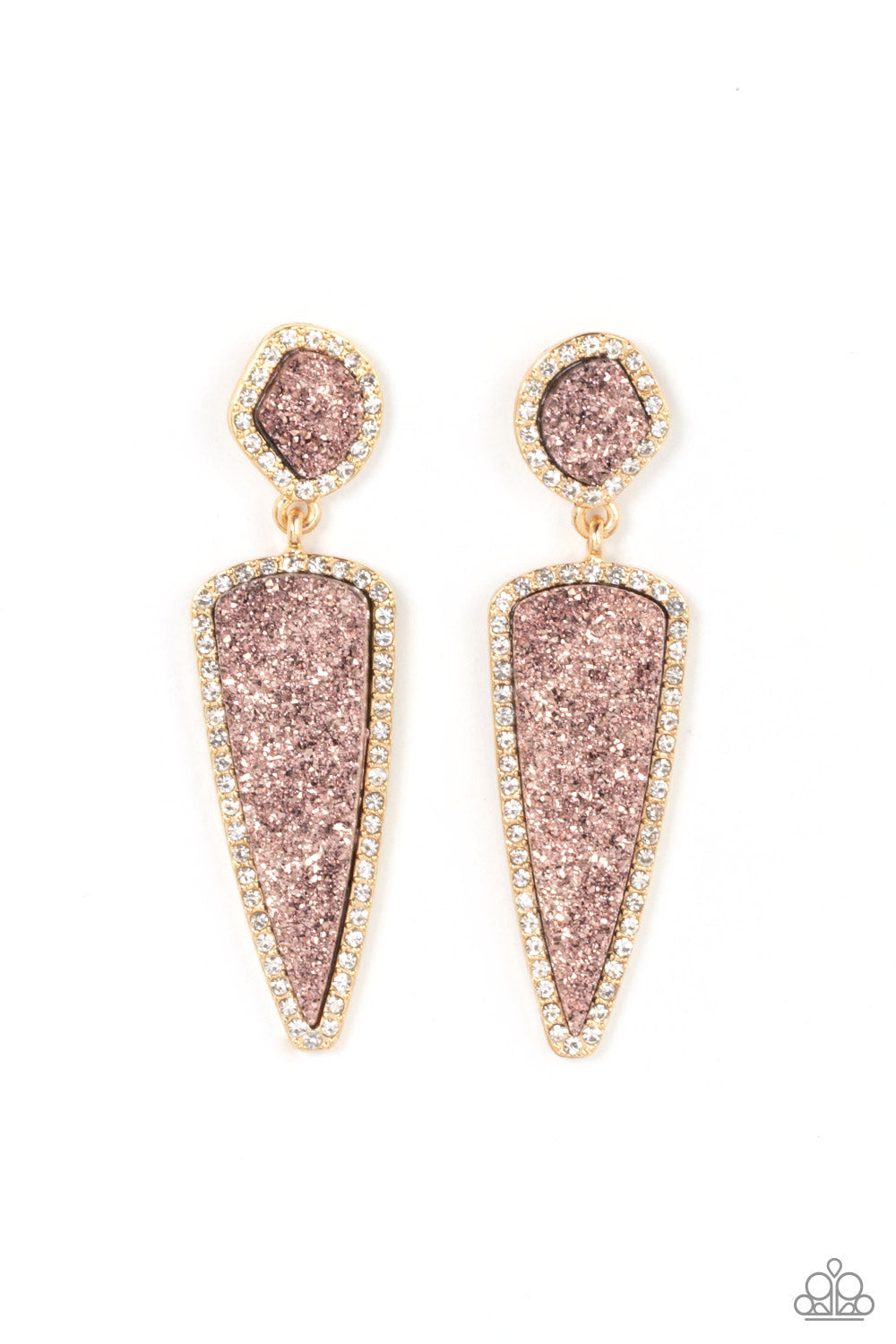 Druzy Desire - gold - Paparazzi earrings