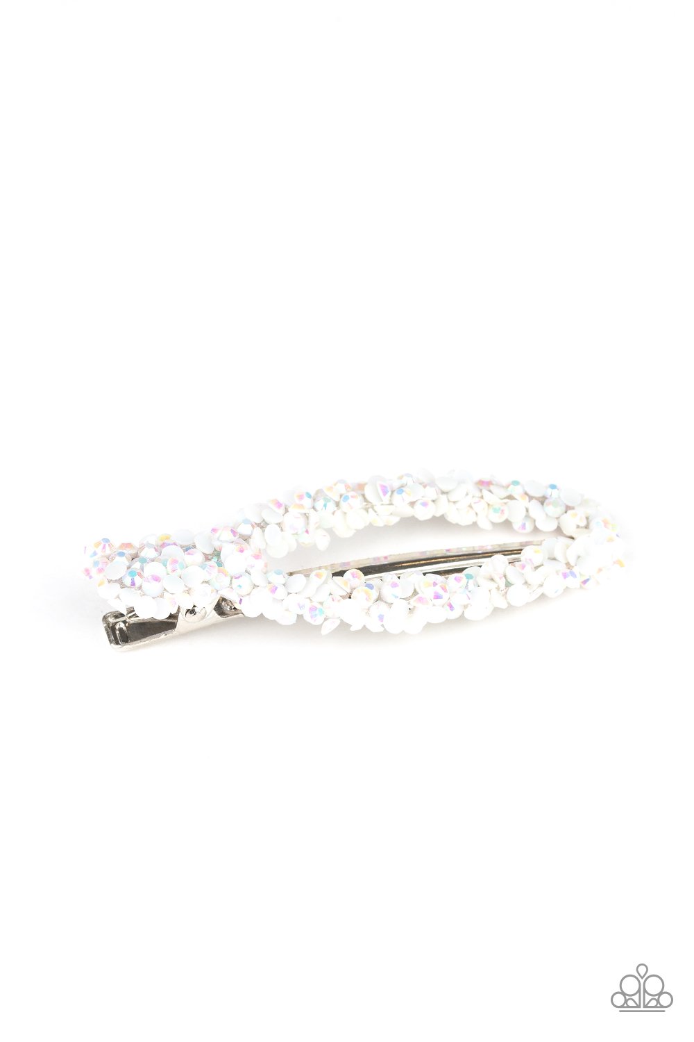 Dusted in Dazzle-white-Paparazzi hair clip