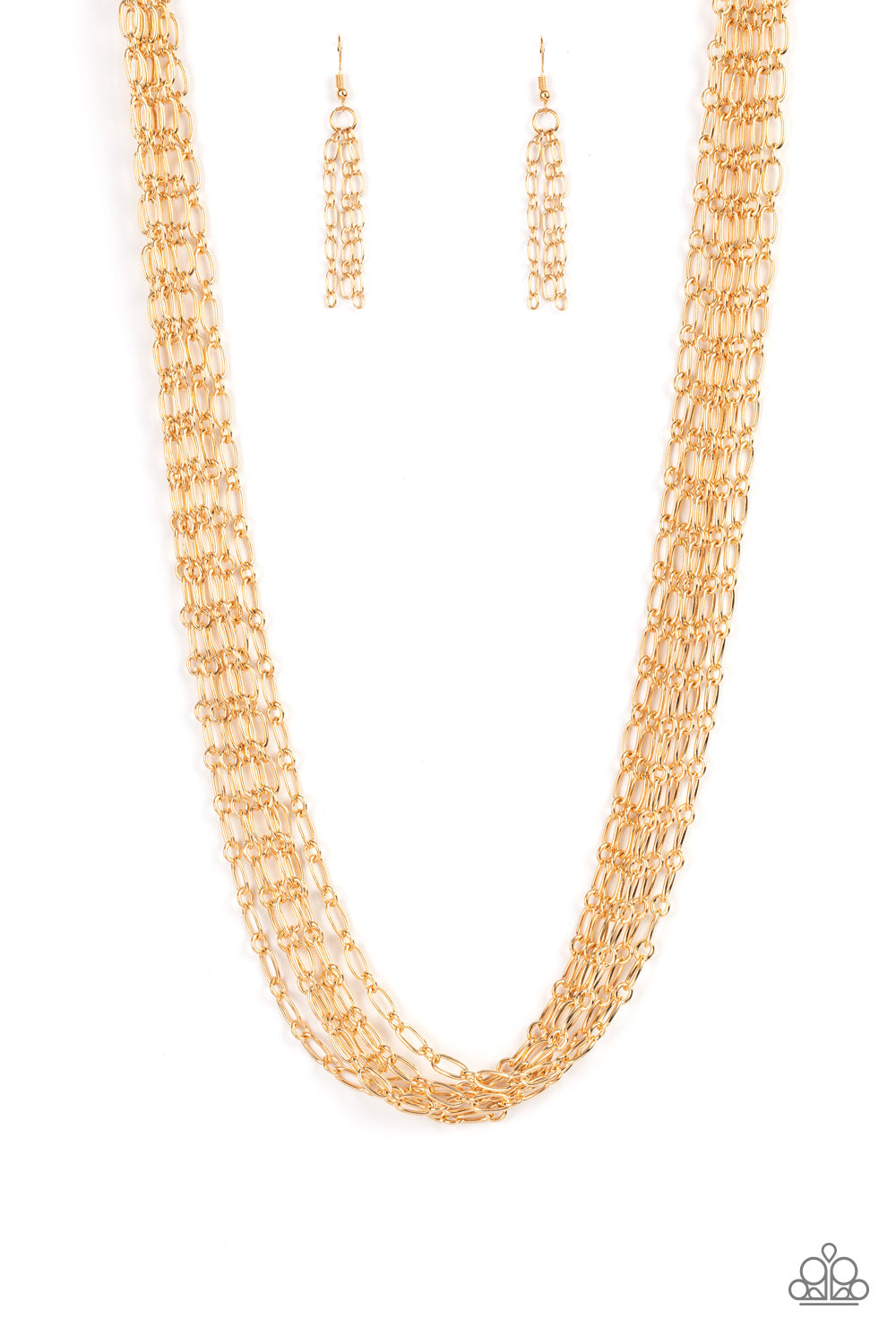 Dynamite Dynamo - gold - Paparazzi necklace