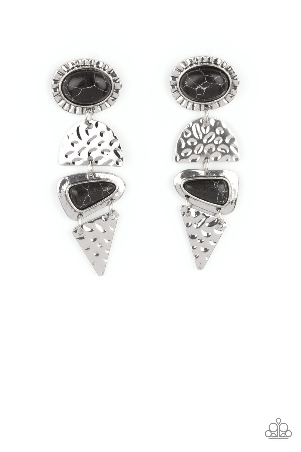 Earthy Extravagance - black - Paparazzi earrings
