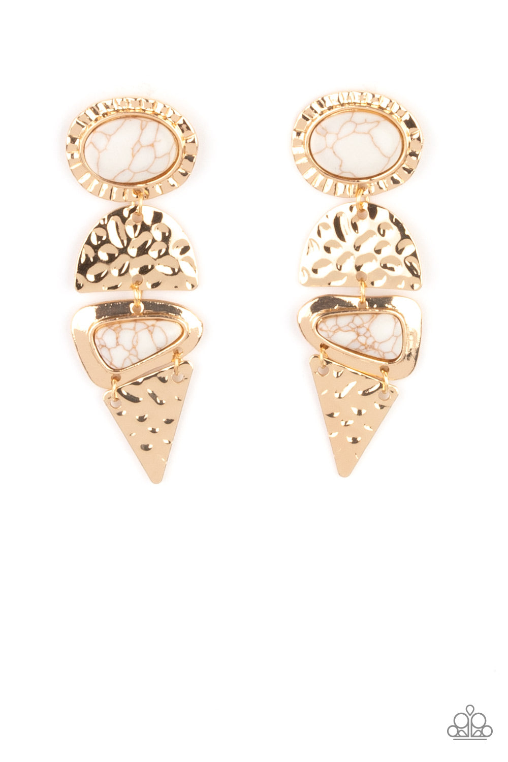 Earthy Extravagance - gold - Paparazzi earrings