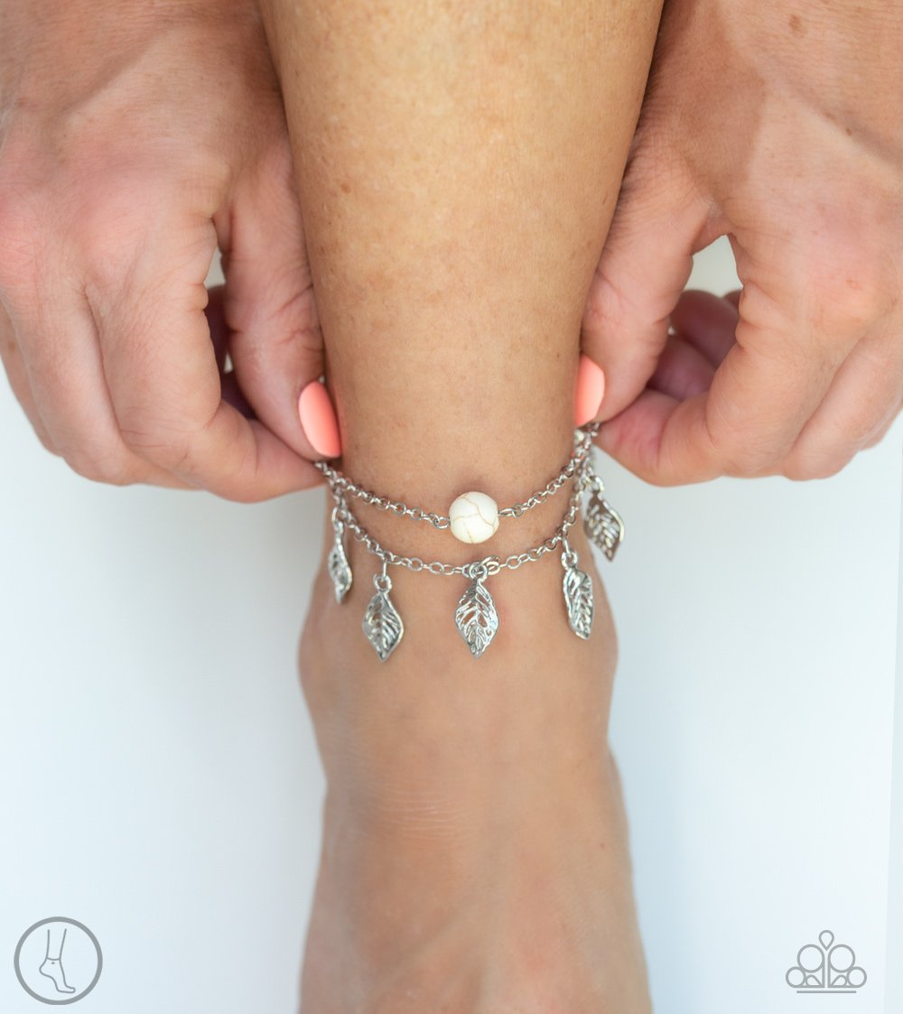 Earthy Explorer-white-Paparazzi anklet