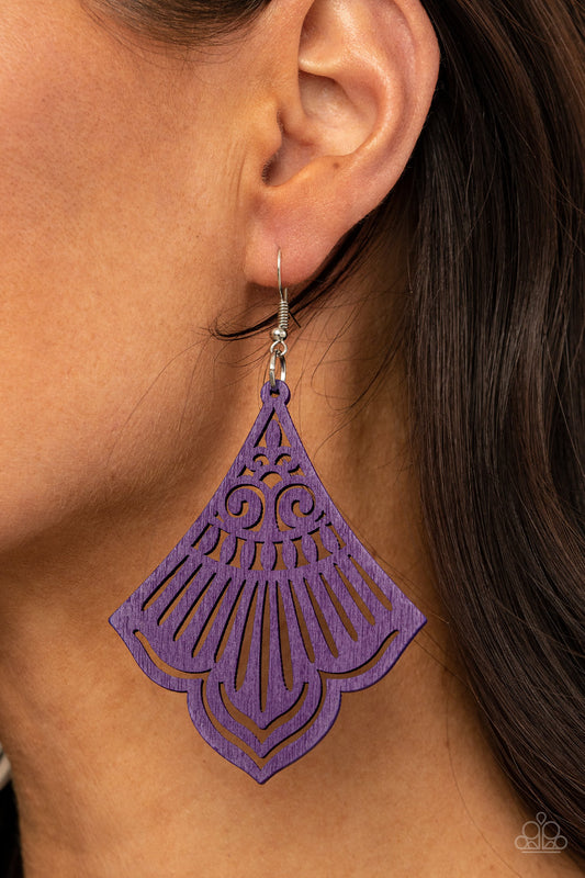 Eastern Escape - purple - Paparazzi earrings