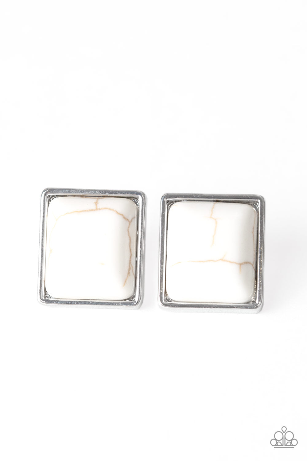 Eco Elegance - white - Paparazzi earrings