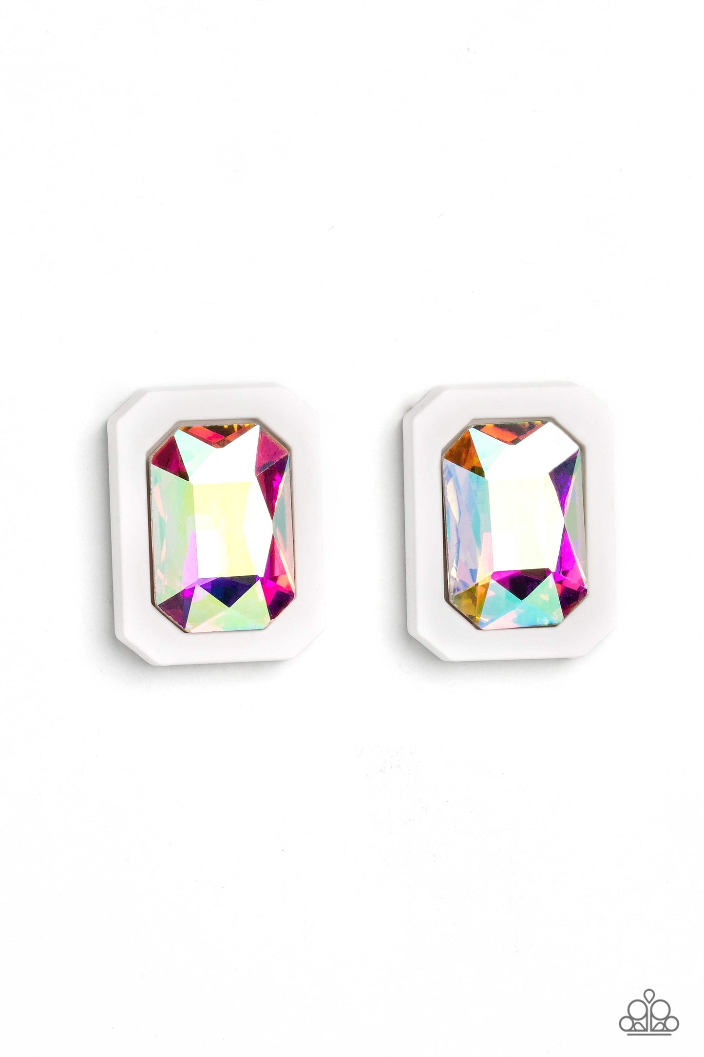 Edgy Emeralds - multi (iridescent) - Paparazzi earrings