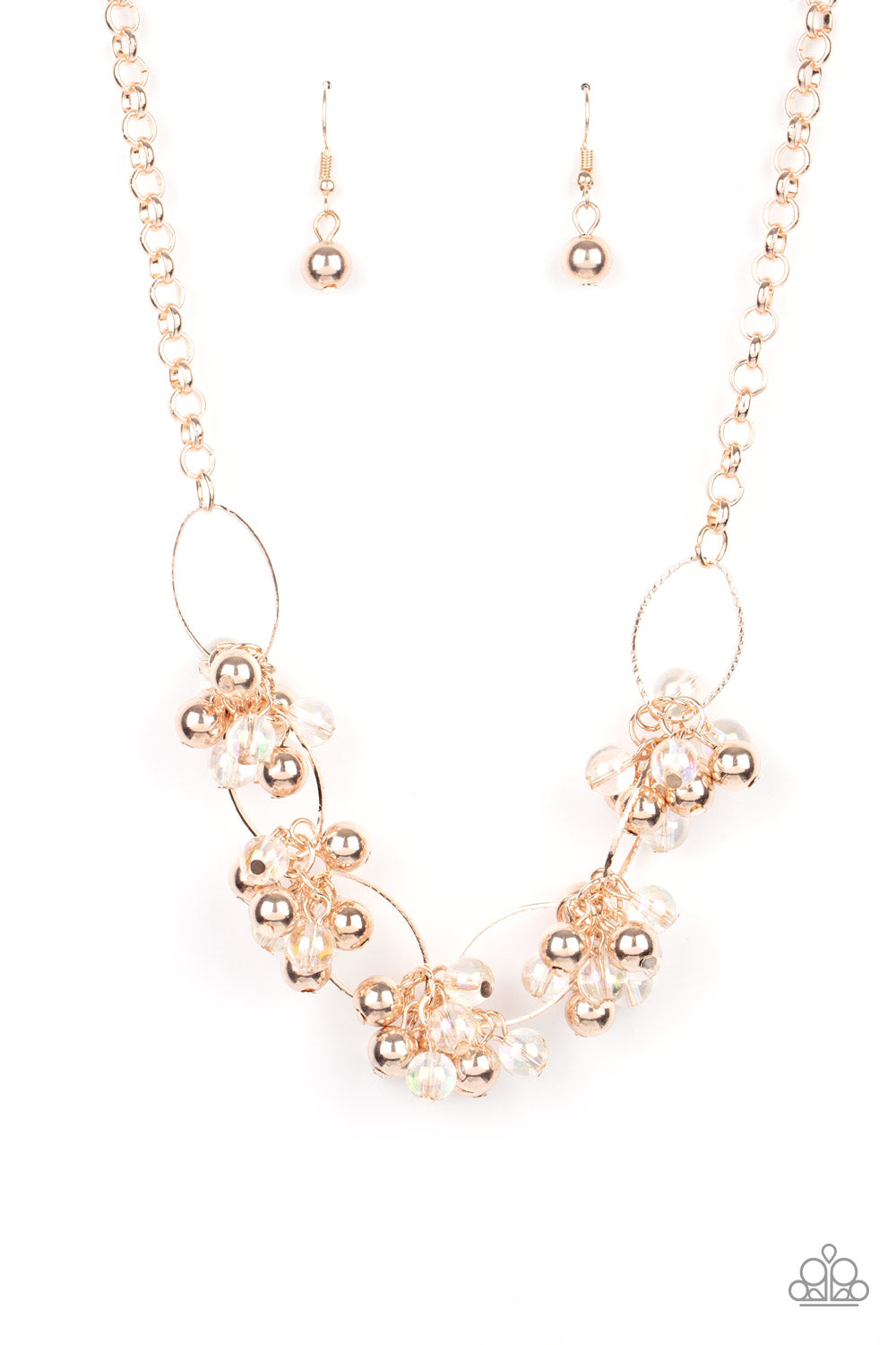 Effervescent Ensemble - rose gold - Paparazzi necklace