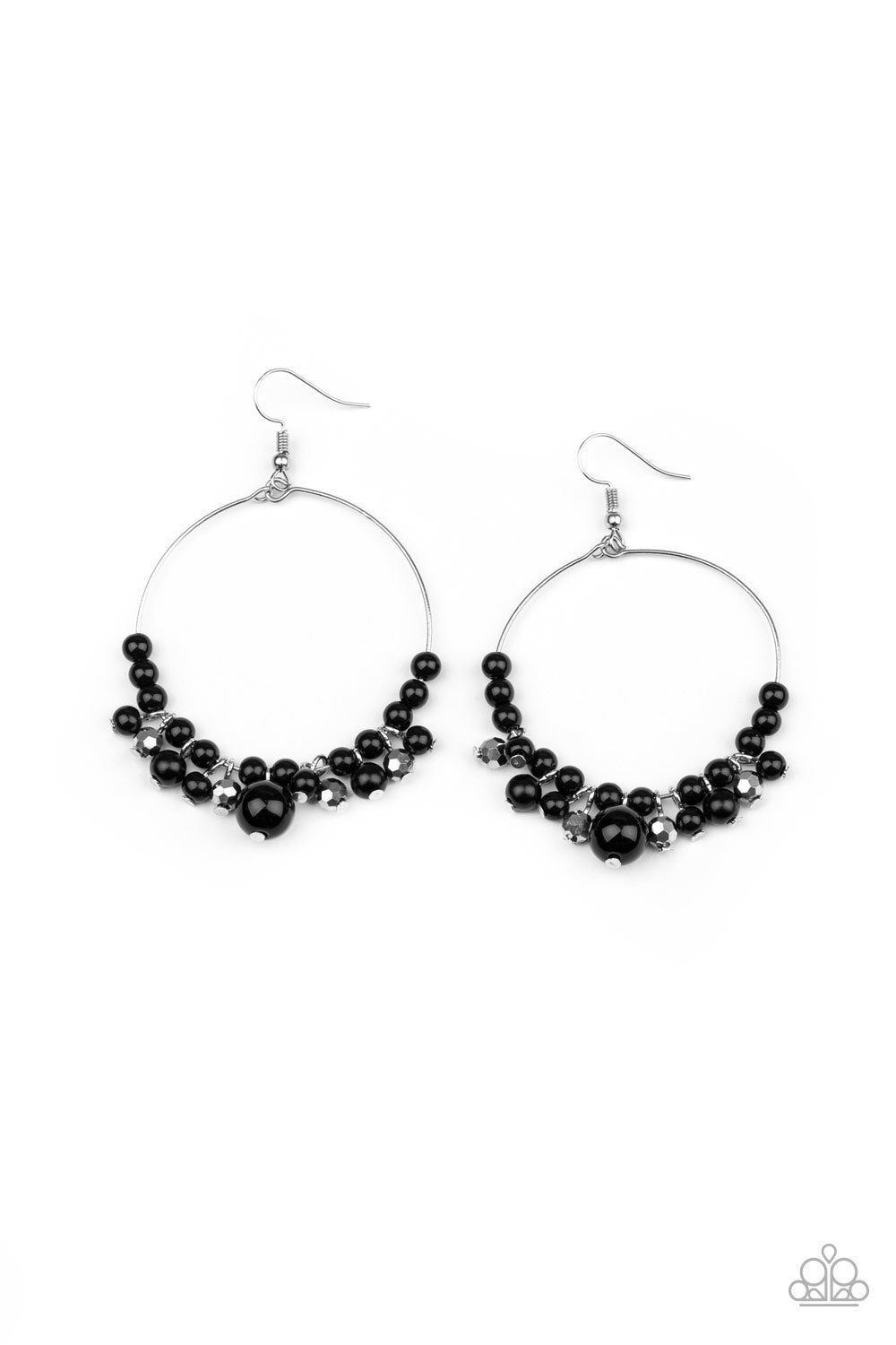Effortless Effervescence - black - Paparazzi earrings