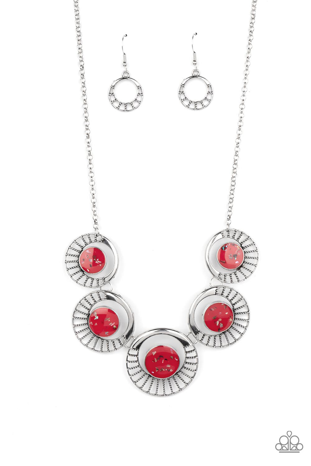 Elliptical Effervescence - red - Paparazzi necklace