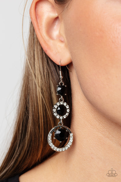 Enchanting Effulgence - black - Paparazzi earrings