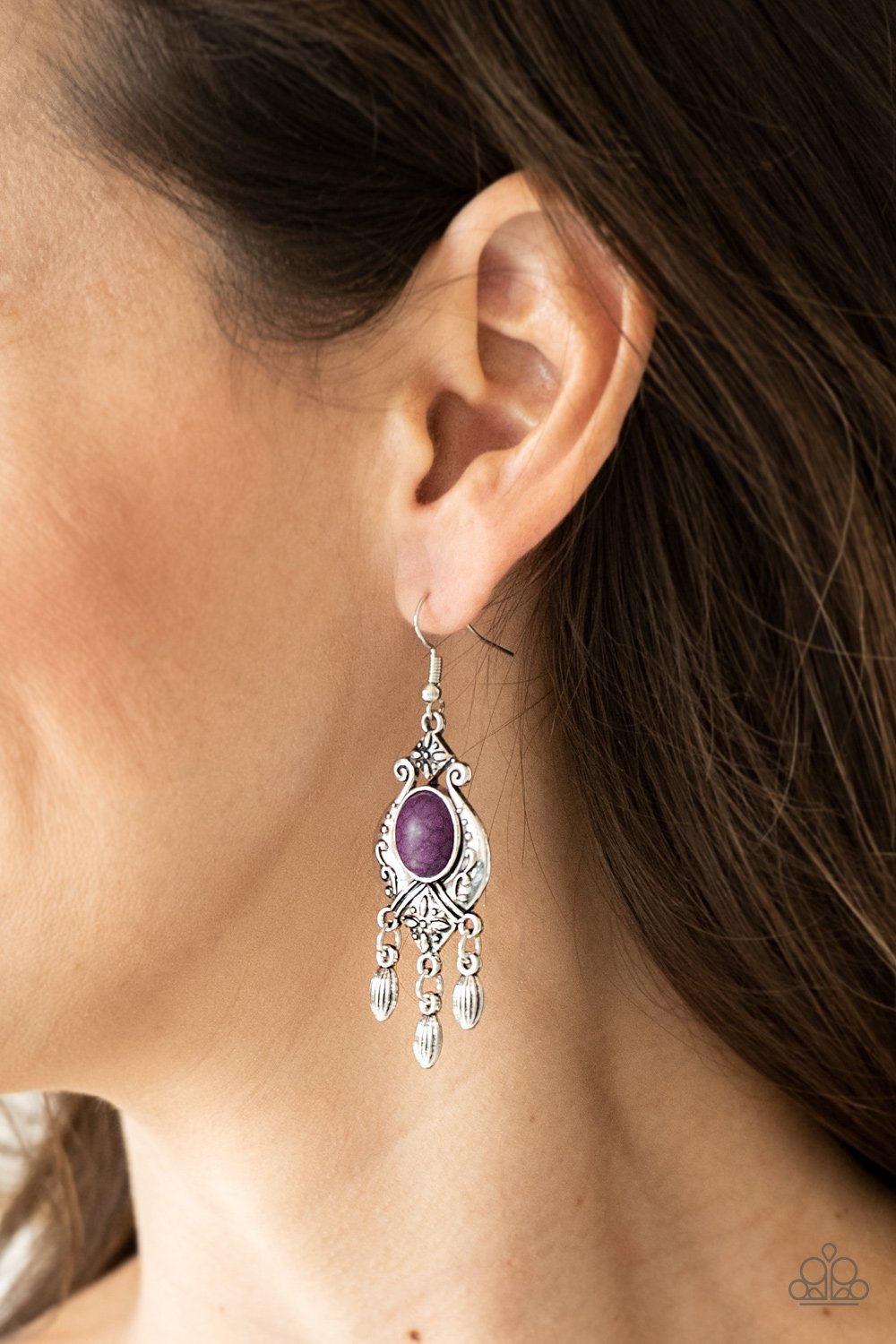 Enchantingly Environmentalist- purple-Paparazzi earrings