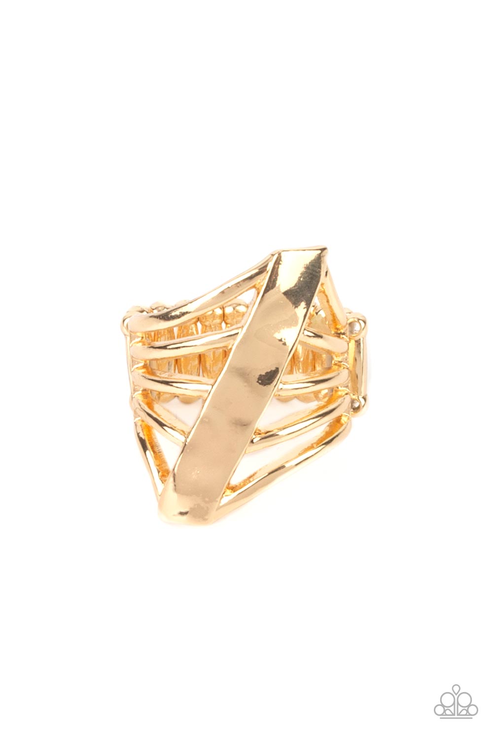 Encrypted Edge - gold - Paparazzi ring