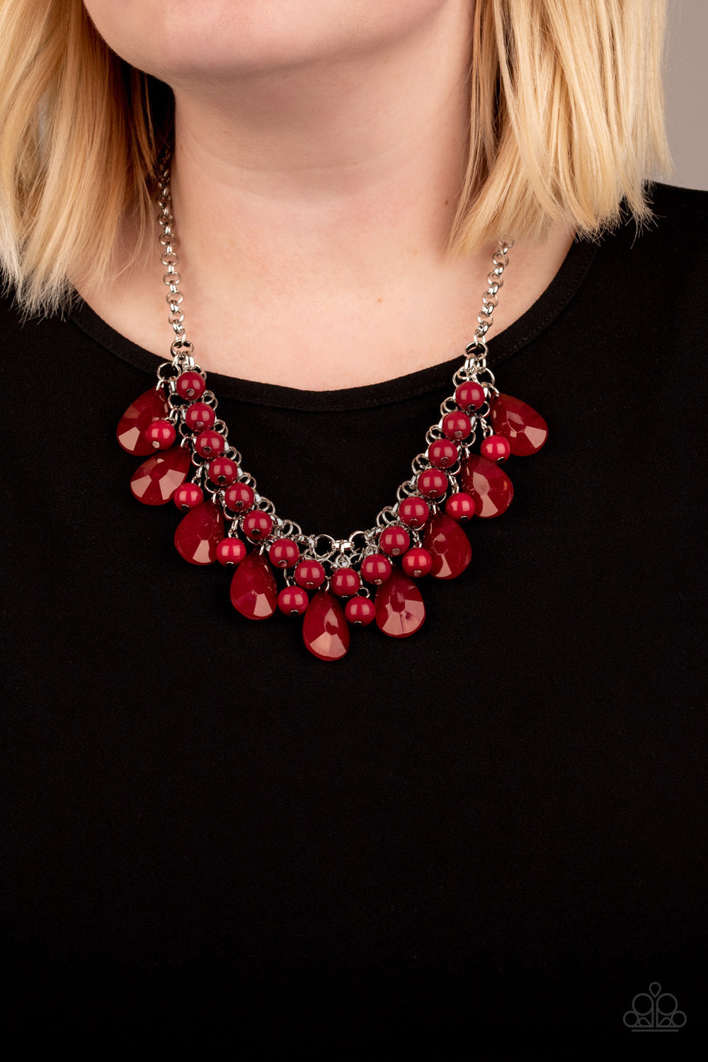 Hurricane season red necklace shop paparazzi