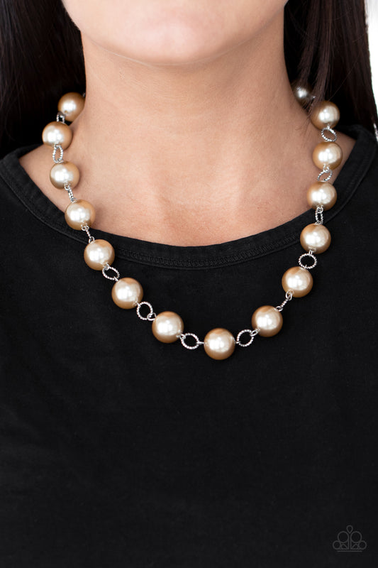 Ensconced in Elegance - brown - Paparazzi necklace