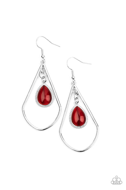 Ethereal Elegance - red - Paparazzi earrings